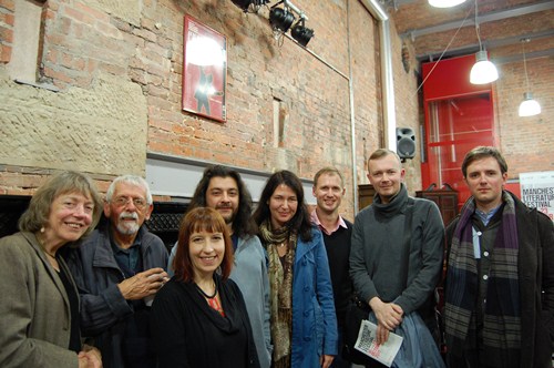 [Arc with Macedonian & Lativian poets at the IABF, Manchester]